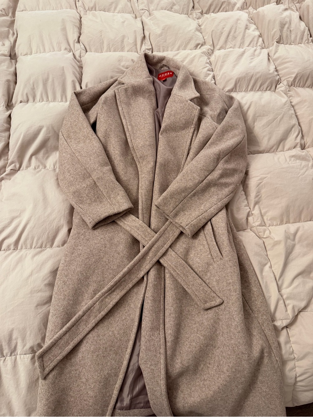 Guess Taupe Belted Trench Coat